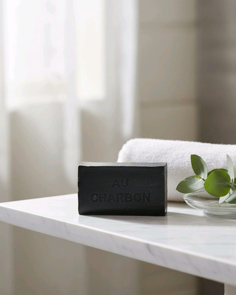 Augalinės anglies muilas su taukmedžio sviestu