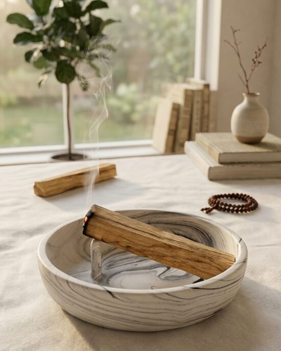 Jesmonite smilkalinė medienos smilkalams – Palo Santo laikiklis