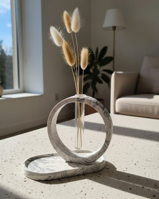 Aura – vazelės ir padėkliuko rinkinys