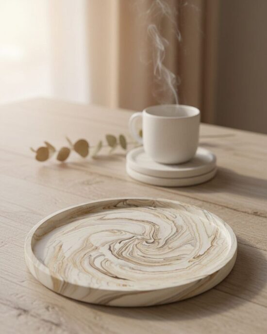 Sūkurio elegancija – Jesmonite padėkliukas